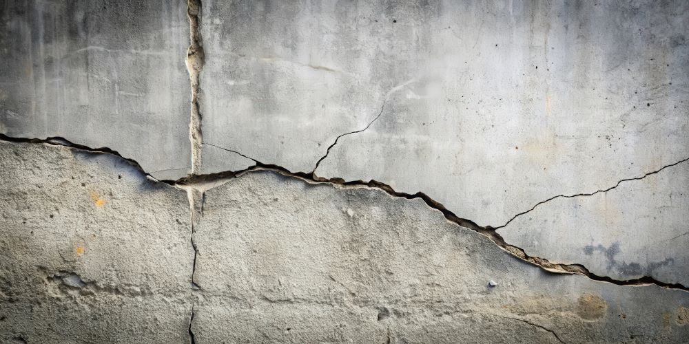 Cracks in a building foundation